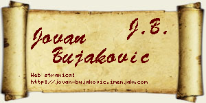 Jovan Bujaković vizit kartica
